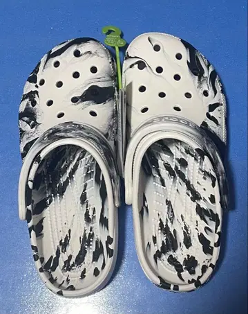 crocs 클로그 샌들 화이트 블랙 클래식 마블 (26cm)
