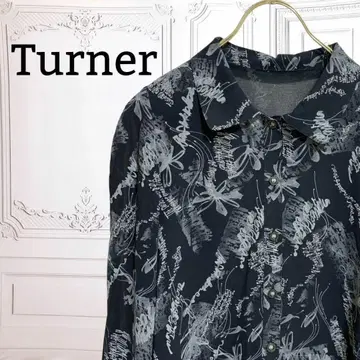 [ Turner ] 셔츠/블라우스 일본제 [ F ] 블랙 보타니컬 긴팔