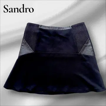 산드로 Sandro 미니 스커트 절개 블랙