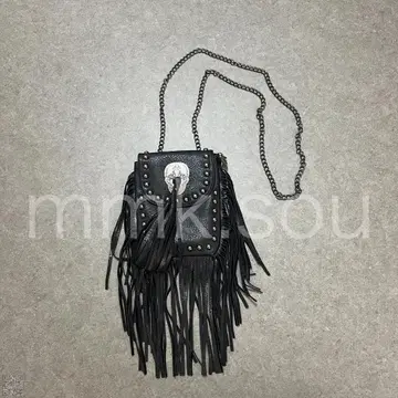 archive fringe leather shoulder bag y2k