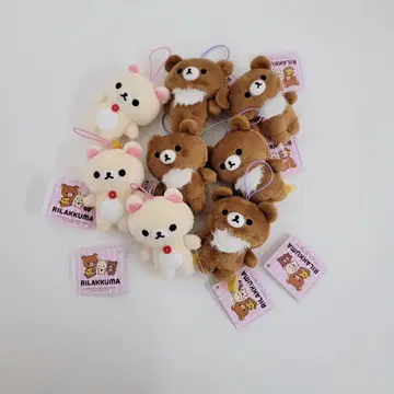리락쿠마 코리락쿠마 차이로이코구마 밴딩 끈 포함 마스코트 봉제 인형