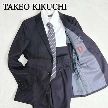 새상품급 [ TAKEO KIKUCHI ] 수트 셋업 스트라이프 블랙
