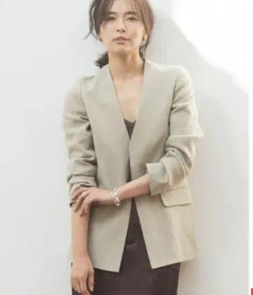 GALLARDAGALANTE 린넨 노카라 재킷