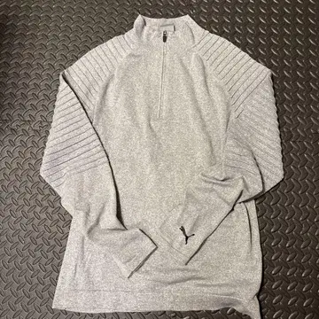 PUMA 그레이 하프 지퍼 스웨터 M