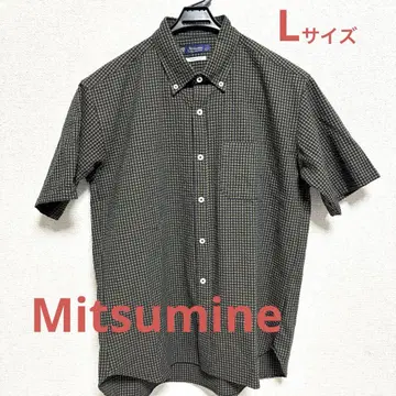 [새상품] Mitsumine 시어서커 버튼 다운 반팔 셔츠 L 사이즈