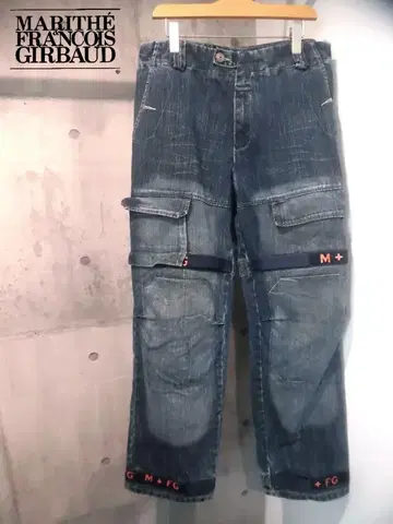 90년대 마리떼 프랑소와 저버 데님 셔틀 팬츠 W34 빈티지