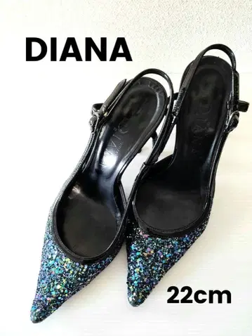 DIANA 글리터 스틸레토 슬링백 뮬