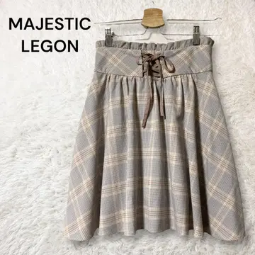 MAJESTIC LEGON 레이스업 체크 무늬 팬츠 포함 스커트 M