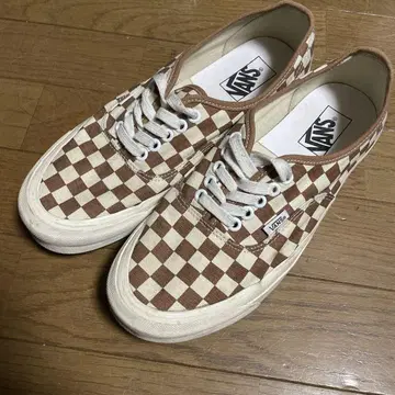 VANS Anaheim Authentic 스니커즈 체커 모노그램 브라운