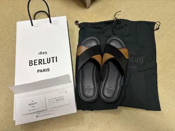 BERLUTI 크로스 스트랩 샌들 27cm