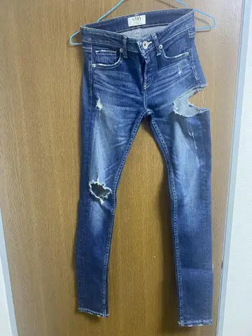 GYDA SIDE RIPPED 스키니 데님