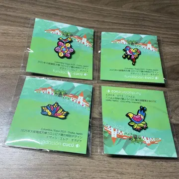 [미개봉] 간사이 엑스포 컬럼비아관 핀 배지 4세트