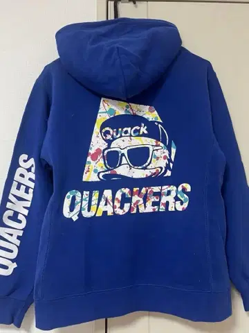 QUACKERS 후드 부착 후드티 파랑