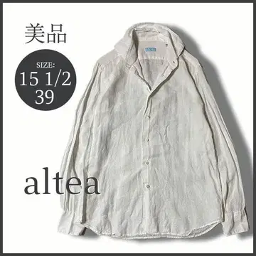 altea 알티아 린넨 드레스 셔츠 화이트 39 15 1/2 새상품급
