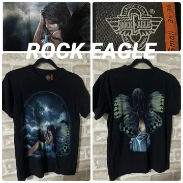 ROCK EAGLE 남성 S 티셔츠 천사 걸 프린트 엔젤 나비