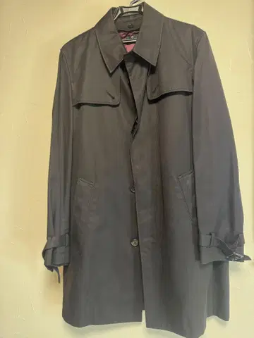 Paul Smith (폴 스미스) 블랙 롱 트렌치코트 새틴 안감 부착