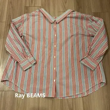 [ Ray BEAMS ] 멀티 스트라이프 백 개더 셔츠