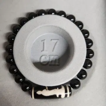 블랙 비즈 무늬 팔찌 17cm