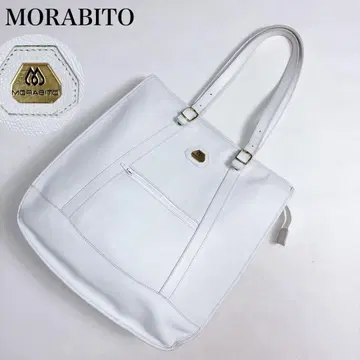 MORABITO 토트백 주름 가죽 골드 금장 장식 로고 플레이트