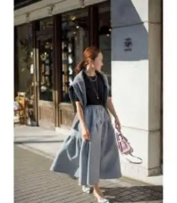 미사용 새상품 Bluelea Jacquardskirt 그레이 40
