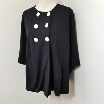 블랙 케이프 코트 버튼 MARY QUANT