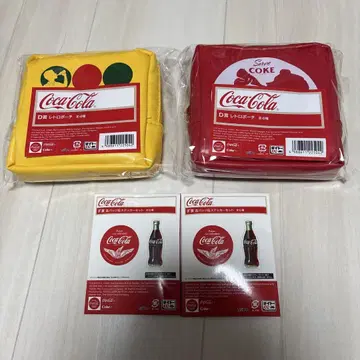 코카콜라 복권 파우치 2점, 캔배지 & 스티커 세트 2점