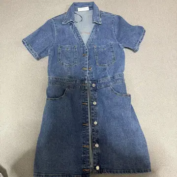 [ ZARA ] Z1975 미니 데님 숏 슬리브 원피스