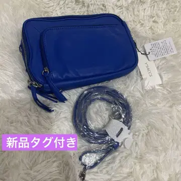 Y'SACCS 이자크 가죽 숄더백 지갑 택 포함 새상품 블루 양