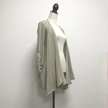cookjeans 쿠쿠진스 토퍼 니트 가디건 카키 베이지 2WAY