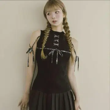 darich 도킹 레이스업 미니 원피스 Free