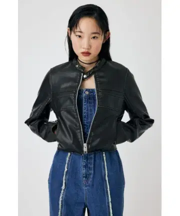 MOUSSY 블랙 라이더 자켓 F