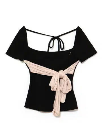 andmary Nancy 리본 tops 블랙