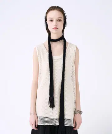 Mesh layered tank top / 메쉬 레이어드 탱크탑