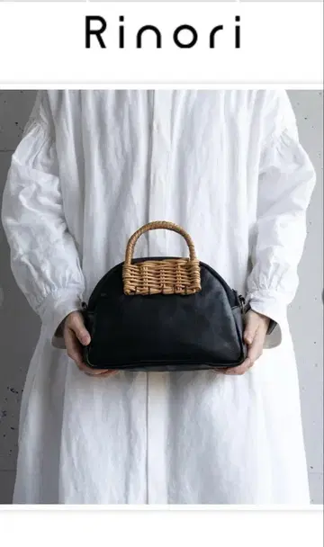 가죽과 바스켓 반달 숄더백 가죽과 바스켓과 쿠보 씨 RINORI