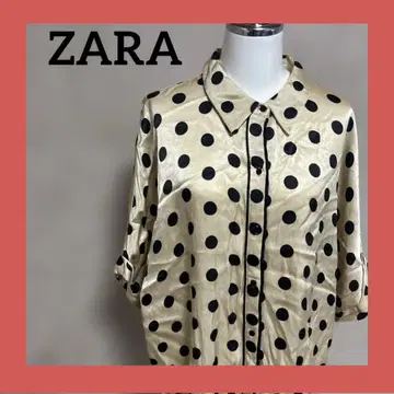 ZARA 자라 도트 무늬 셔츠 S 골드 베이지 도트