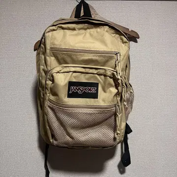 JANSPORT 베이지 백팩 메쉬 포켓 부착