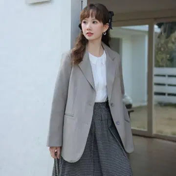 테일러드 자켓 라이트 브라운 베이지 심플 가을 코디 예쁜