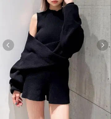 GYDA 암 개더 레이어드 니트 올인원