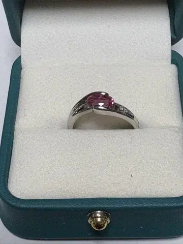 플라티나900 핑크돌마린 0.88ct 다이아몬드 0.2ct 반지