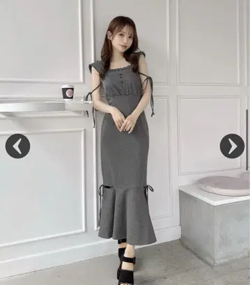 후드 오프숄더 머메이드 원피스