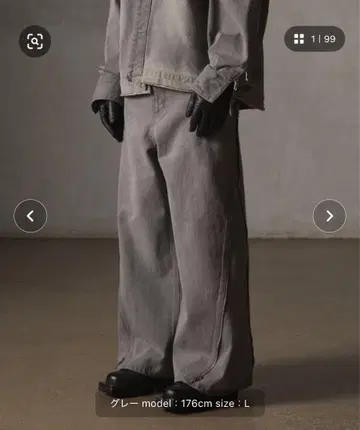 그레이 데님 팬츠 L 사이즈