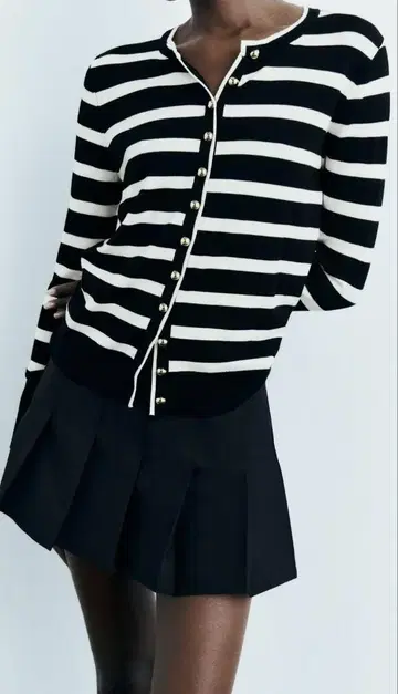 [새상품] ZARA 버튼 니트 스트라이프 가디건