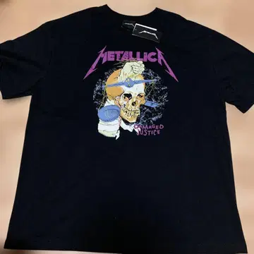 미사용 새상품! METALLICA 밴드 티셔츠 남성용 L 사이즈 블랙
