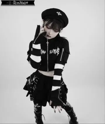 Dimmoire punk frill 미니 스커트 II black 블랙