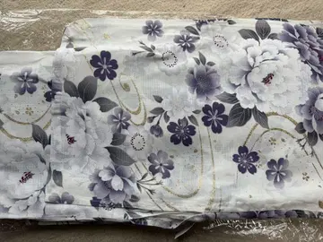 보라색 꽃무늬 유카타 단품