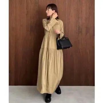 클라네 CLANE 티어드 원피스 베이지 1 S 벨 슬리브