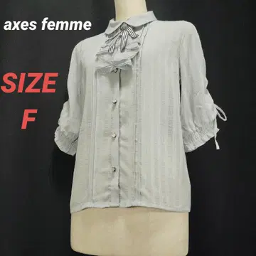 axes femme 엑시즈팜 블라우스 프릴 리본 5부 소매