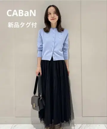 택 포함 새상품 CABaN 코튼 캐시미어 크루넥 가디건
