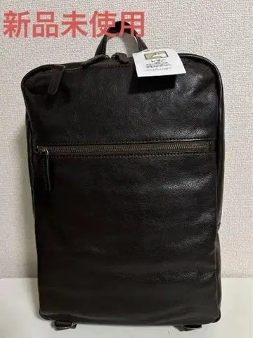 새상품 소가죽 다크 브라운 가죽 백팩