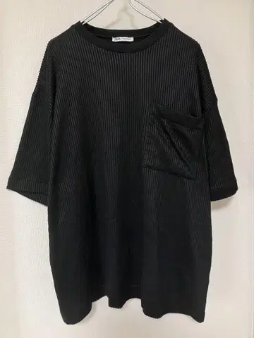 ZARA/자라 티셔츠 플리츠 티셔츠 포켓 부착 오버사이즈